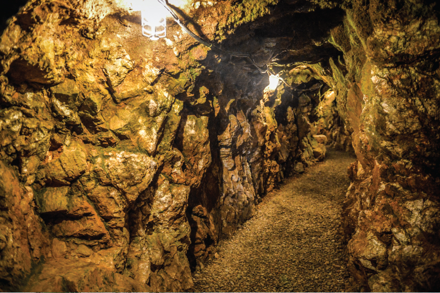 a photo of inside the gold mine